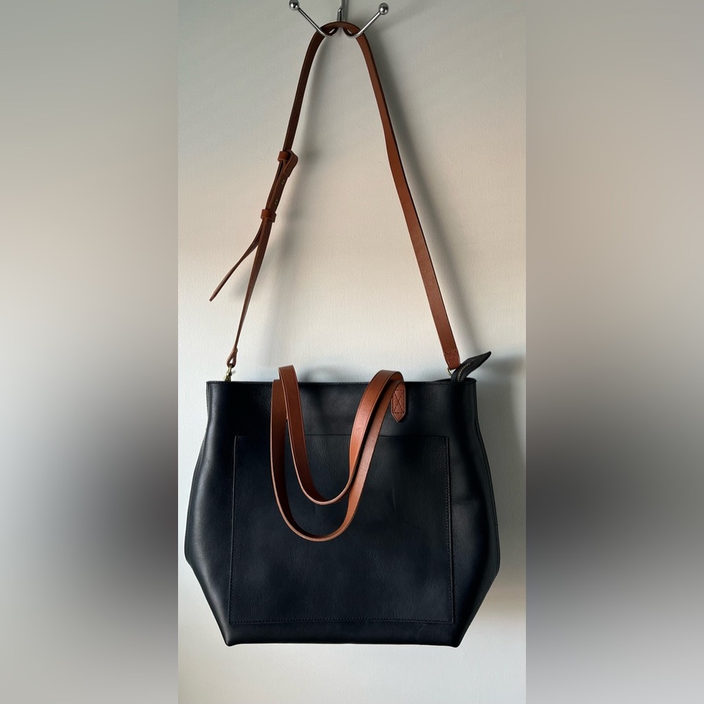 Madewell Zip-Top Medium Transport Leather Tote